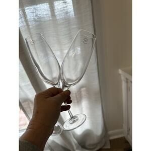 VTG NEW Tiffany & Co Classic Champagne Flutes Crystal Elegant 9 5/8" *READ